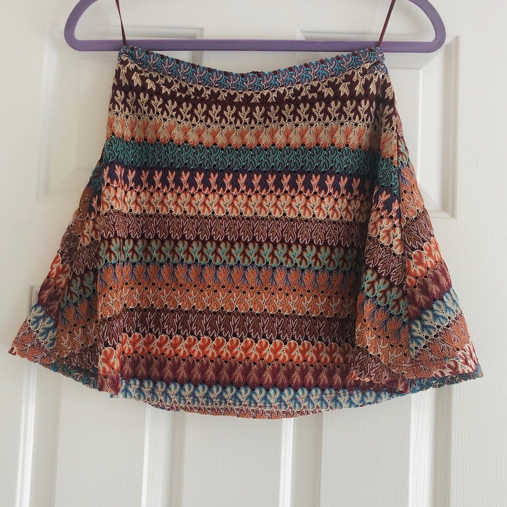 Topshop crochet multi mini skirt